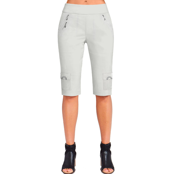 Jamie Sadock Basic Collection: NEW Basic Women's Skinnylicious Pull on 24.5" Knee Short-Mercury Gray