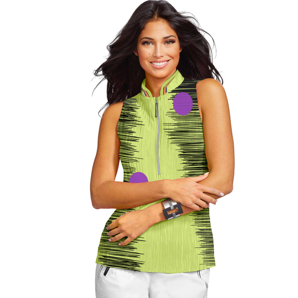 Jamie Sadock Purple Rain Collection: Women's Crunch Sleeveless Shirt-Koyota Print