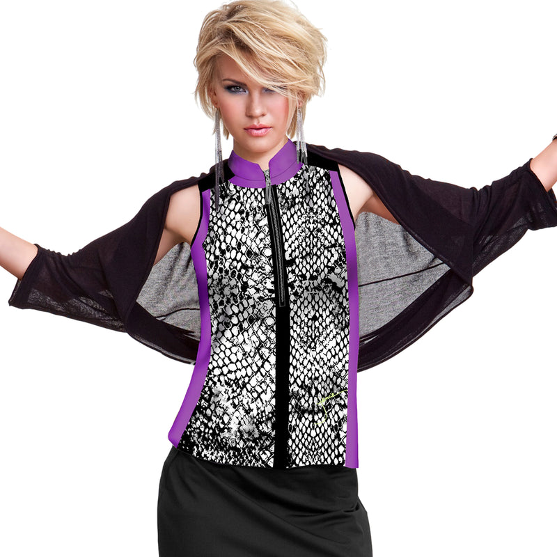 Jamie Sadock Purple Rain Collection: Women's Sleeveless Shirt-Viper Print