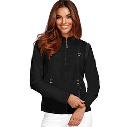 Jamie Sadock Basic Collection: Long Sleeve Zip Off Jacket-Black