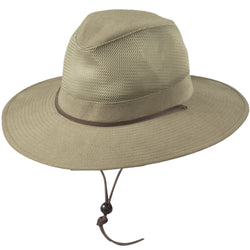 Dorfman Hat-Men's Traveler Garment Washed Lightweight Twill Safari-Khaki