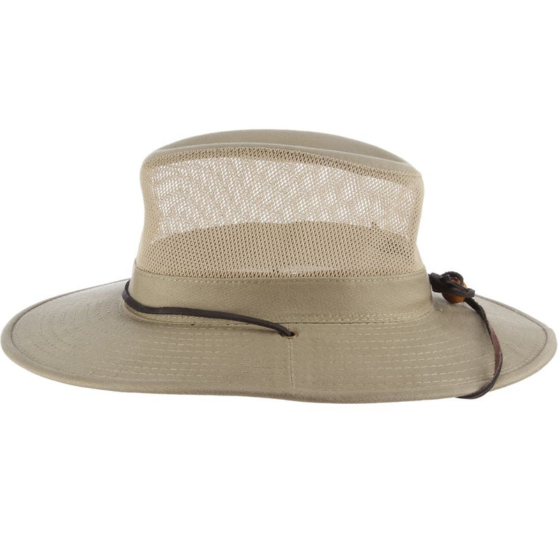 Dorfman Hat-Men's Traveler Garment Washed Lightweight Twill Safari-Khaki