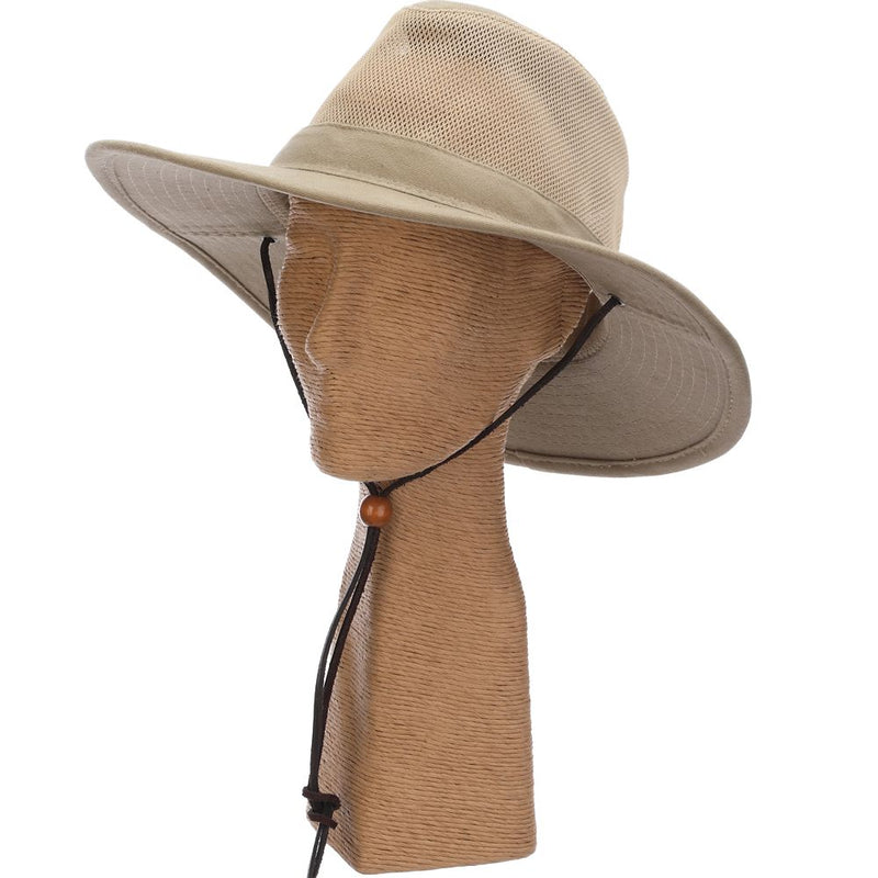 Dorfman Hat-Men's Traveler Garment Washed Lightweight Twill Safari-Khaki