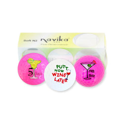 Navika Assorted Happy Hour Printed on Golf Balls-3 pack