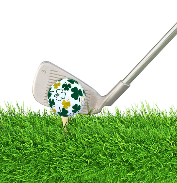 Navika Lucky Clovers Printed On White Golf Balls-3 pack