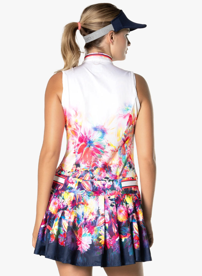 Lucky In Love Print Golf Dress- Tropical Punch