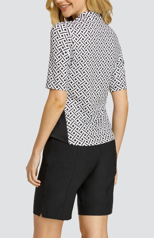 Tail Activewear Basic Haizlee Short Sleeved Print Shirt-Sequence Black/White