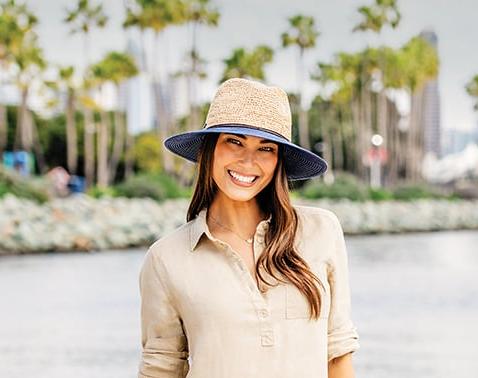 Wallaroo Laguna Two Tone Straw Hat- Natural/navy