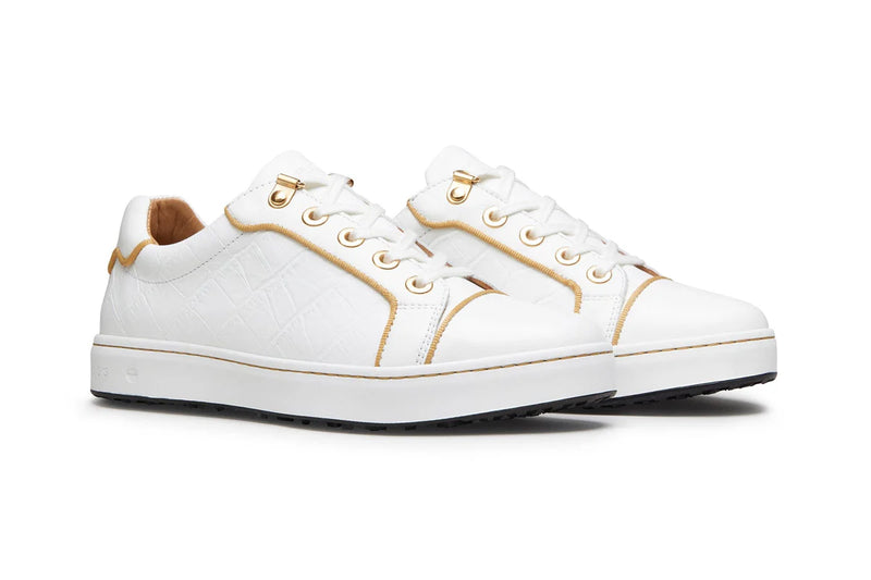 Royal Albatross Women's Buckingham White/Gold Golf Shoe