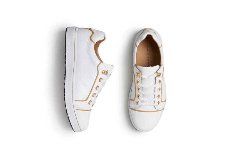 Royal Albatross Women's Buckingham White/Gold Golf Shoe