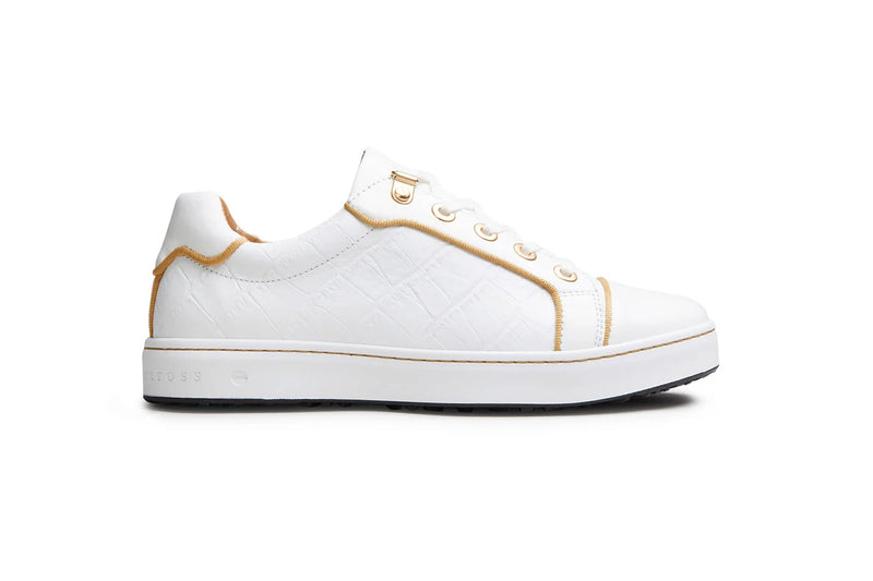 Royal Albatross Women's Buckingham White/Gold Golf Shoe