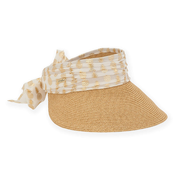 Sun N Sand Caribbean Joe 4.75" Tan Brim with Pineapple Foil Trim