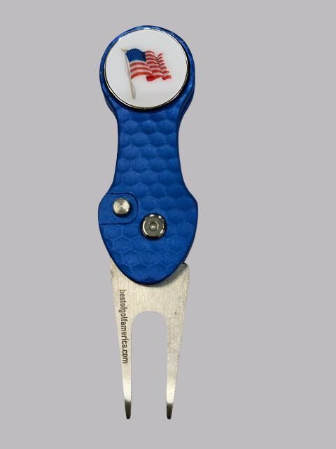 Best of Golf Retractable Divot Tool with Clip-Black, Blue, or Silver