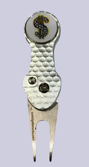 Best of Golf Retractable Divot Tool with Clip-Black, Blue, or Silver