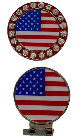 Best of Golf Crystal Rimmed Ballmarker with matching Clip-15 Cute Designs