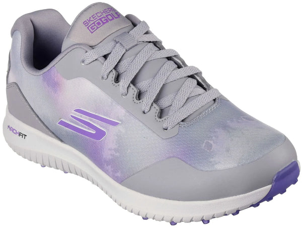 Skechers Womens GO GOLF Max 2 Splash Golf Shoes - Gray/Purple