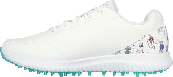 Skechers  Womens GO GOLF Max Dogs At Play Spikeless Golf Shoes - White/Multi